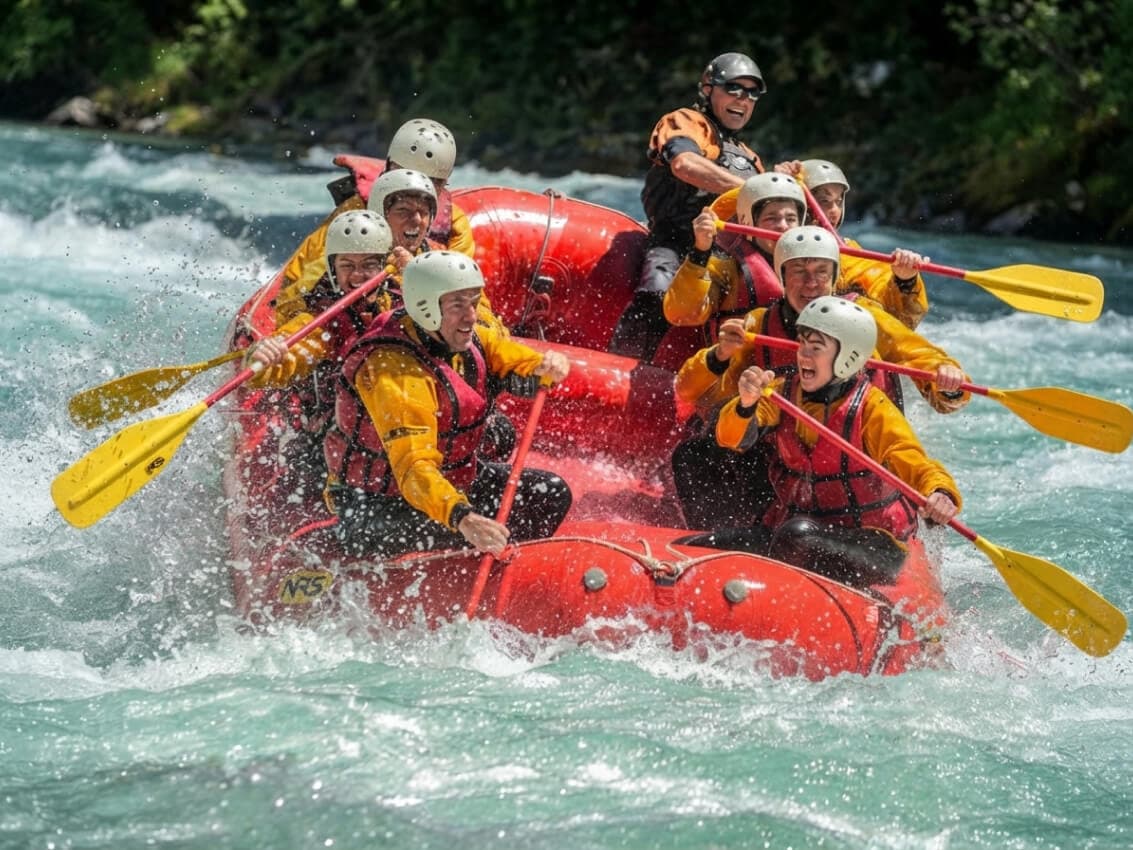 Rafting light en el río Manso